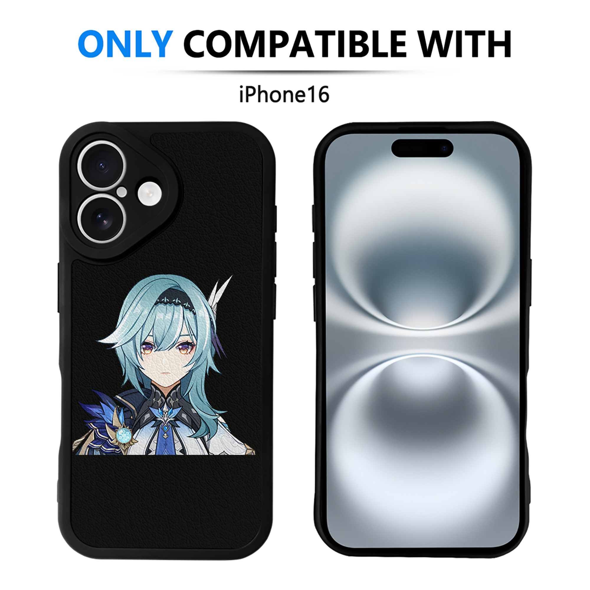 げんし神 优菈 ゆうら genshin Yūra 【iPhone 16シリーズ対応】シリコンスマホケース（レザー調） 材質：シリコン